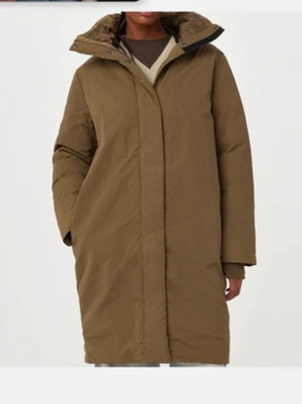 Frank & Oak Iceland Long Coat in Dark Olive - Picture 2 of 14